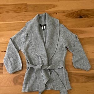 BCBG Grey sweater jacket Small